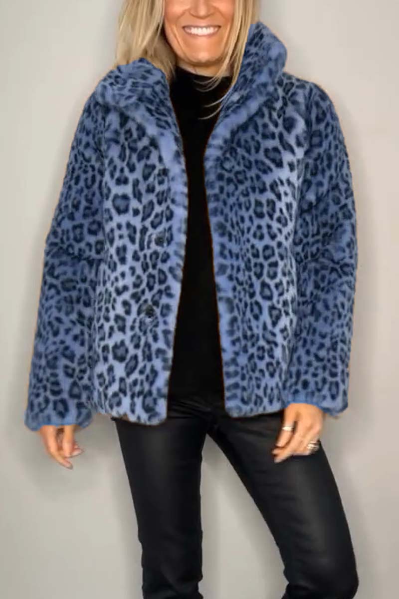 GERLINDE - MANTEL MIT LEOPARDENMUSTER