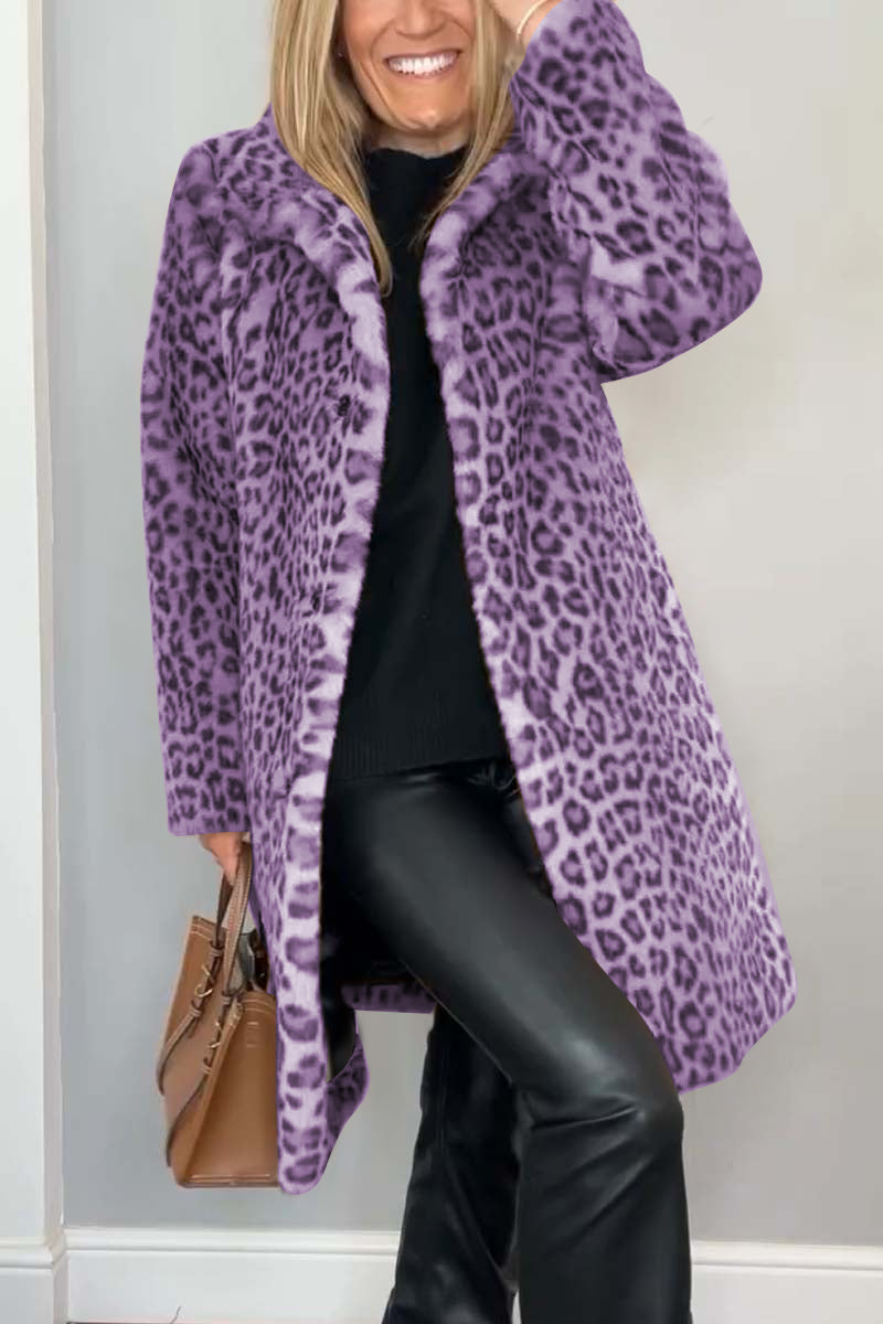 GERLINDE - MANTEL MIT LEOPARDENMUSTER