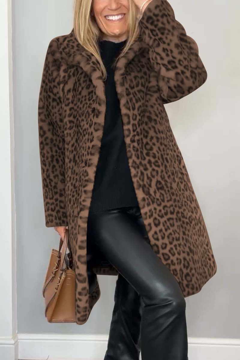 GERLINDE - MANTEL MIT LEOPARDENMUSTER
