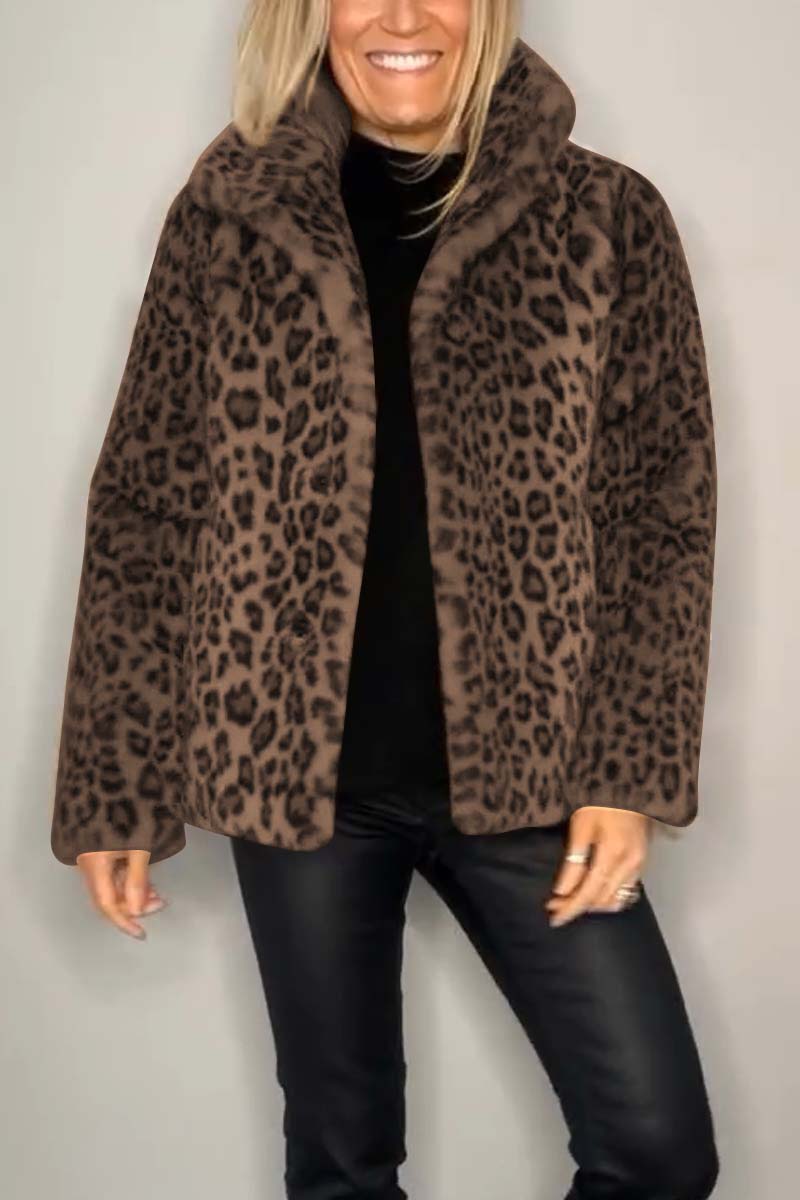 GERLINDE - MANTEL MIT LEOPARDENMUSTER