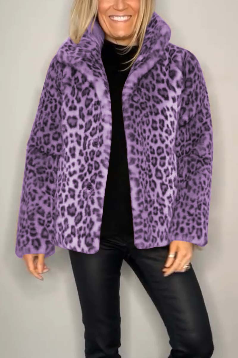 GERLINDE - MANTEL MIT LEOPARDENMUSTER