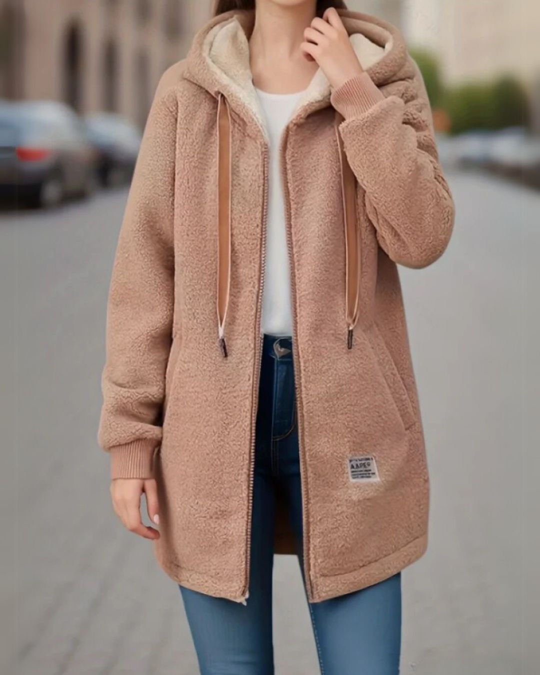 ANNELORE I FLEECE-WINTERJACKE MIT KAPUZE