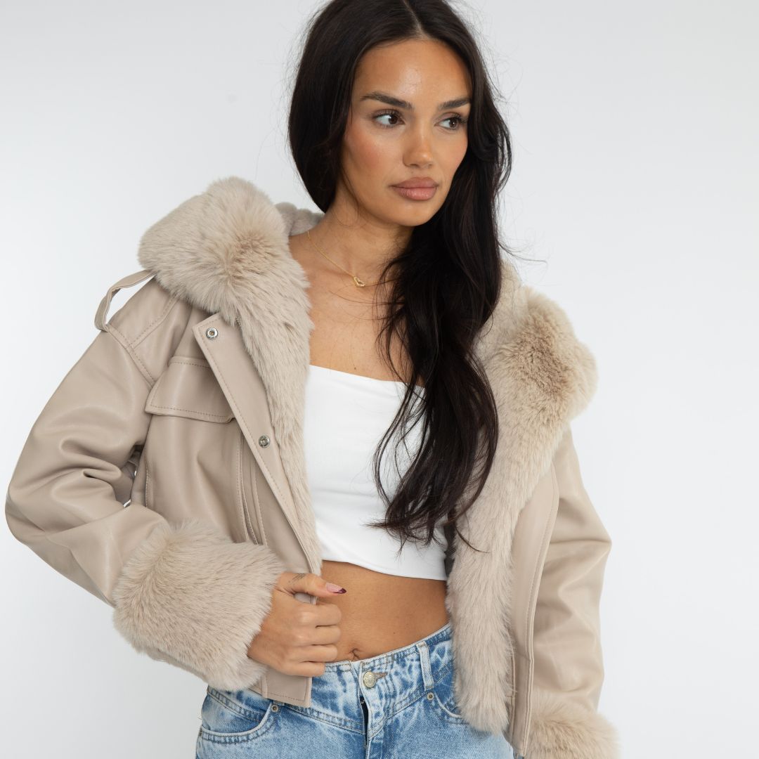 NADINE I PELZGEFÜTTERTE LEDERJACKE
