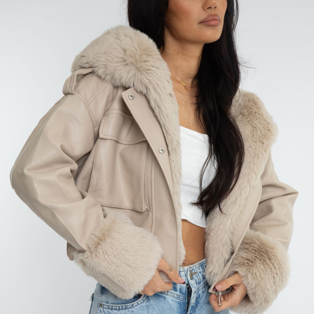 NADINE I PELZGEFÜTTERTE LEDERJACKE