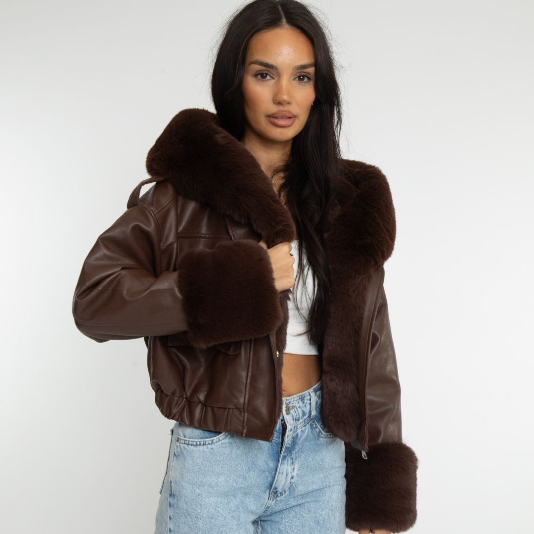 NADINE I PELZGEFÜTTERTE LEDERJACKE
