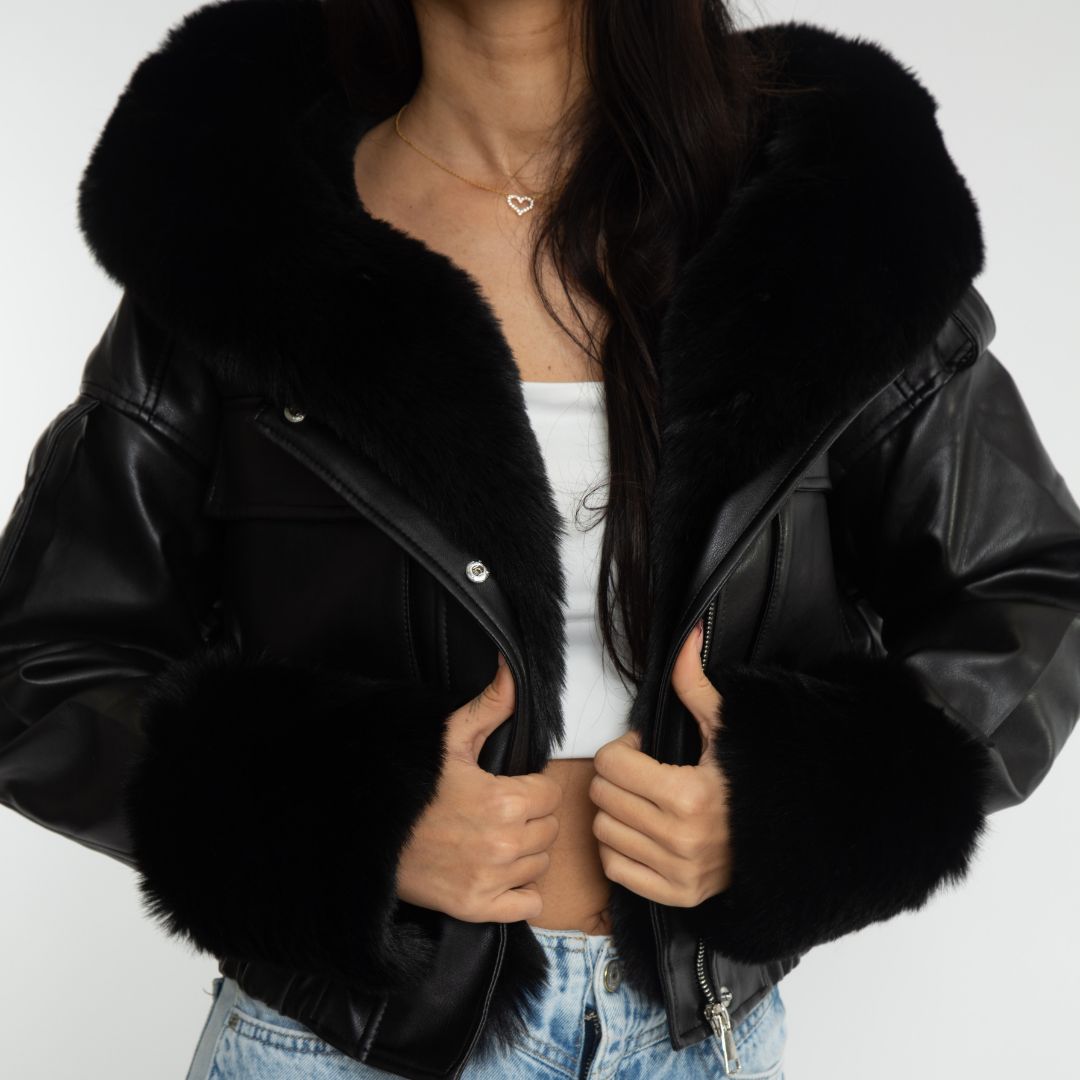 NADINE I PELZGEFÜTTERTE LEDERJACKE