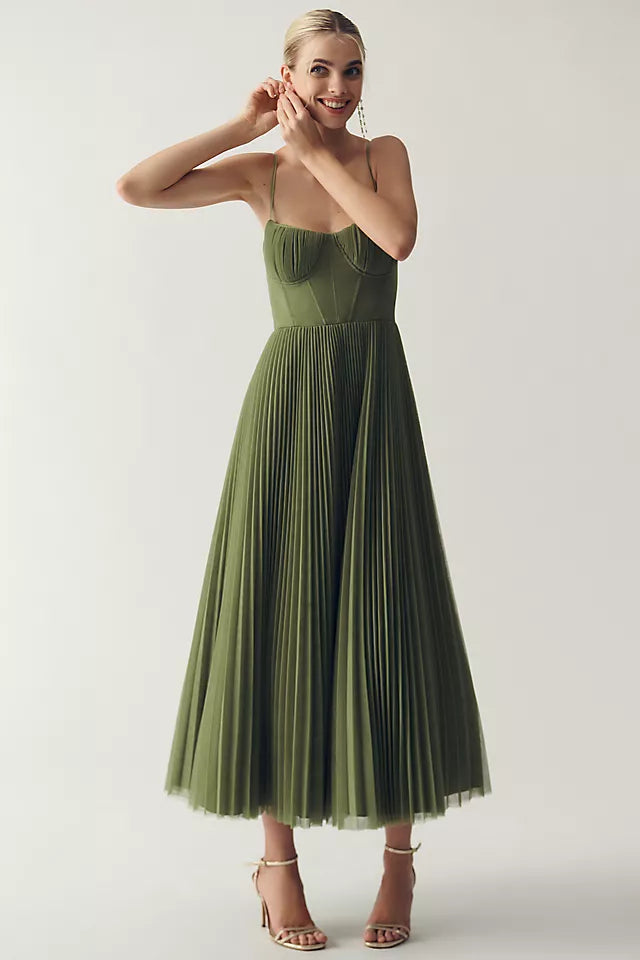 CARLA I LUXURIÖSES PLISSIERTES KLEID