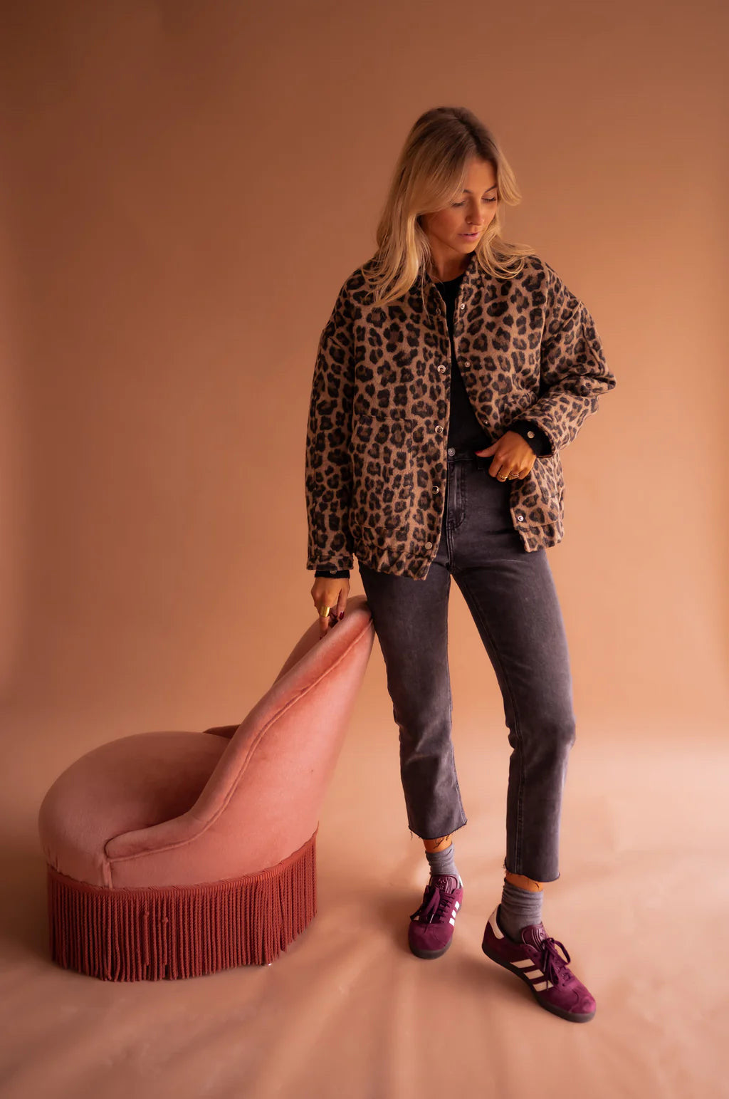 ULVIKE I JACKE MIT LEOPARDENMUSTER