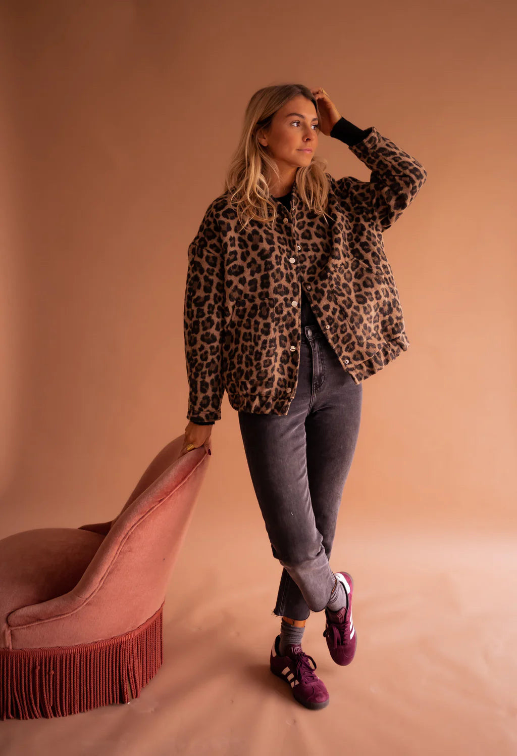 ULVIKE I JACKE MIT LEOPARDENMUSTER