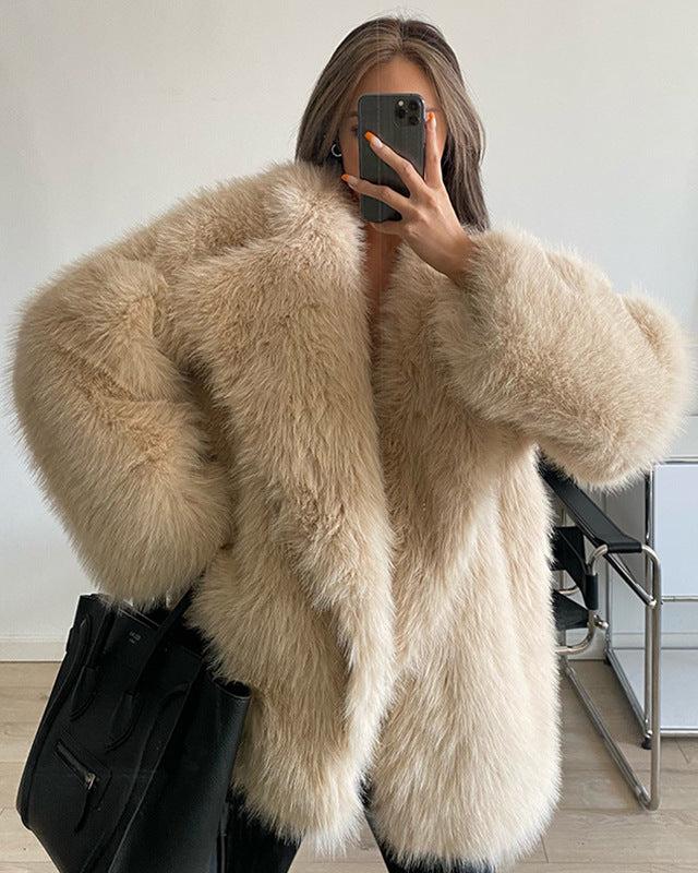 ELISABETH I FAUX-FELZMANTEL