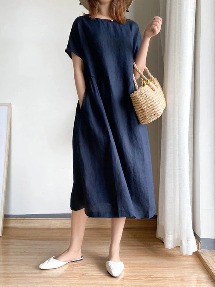 ISABEL I LÄSSIGES KURZÄRMELIGES KLEID