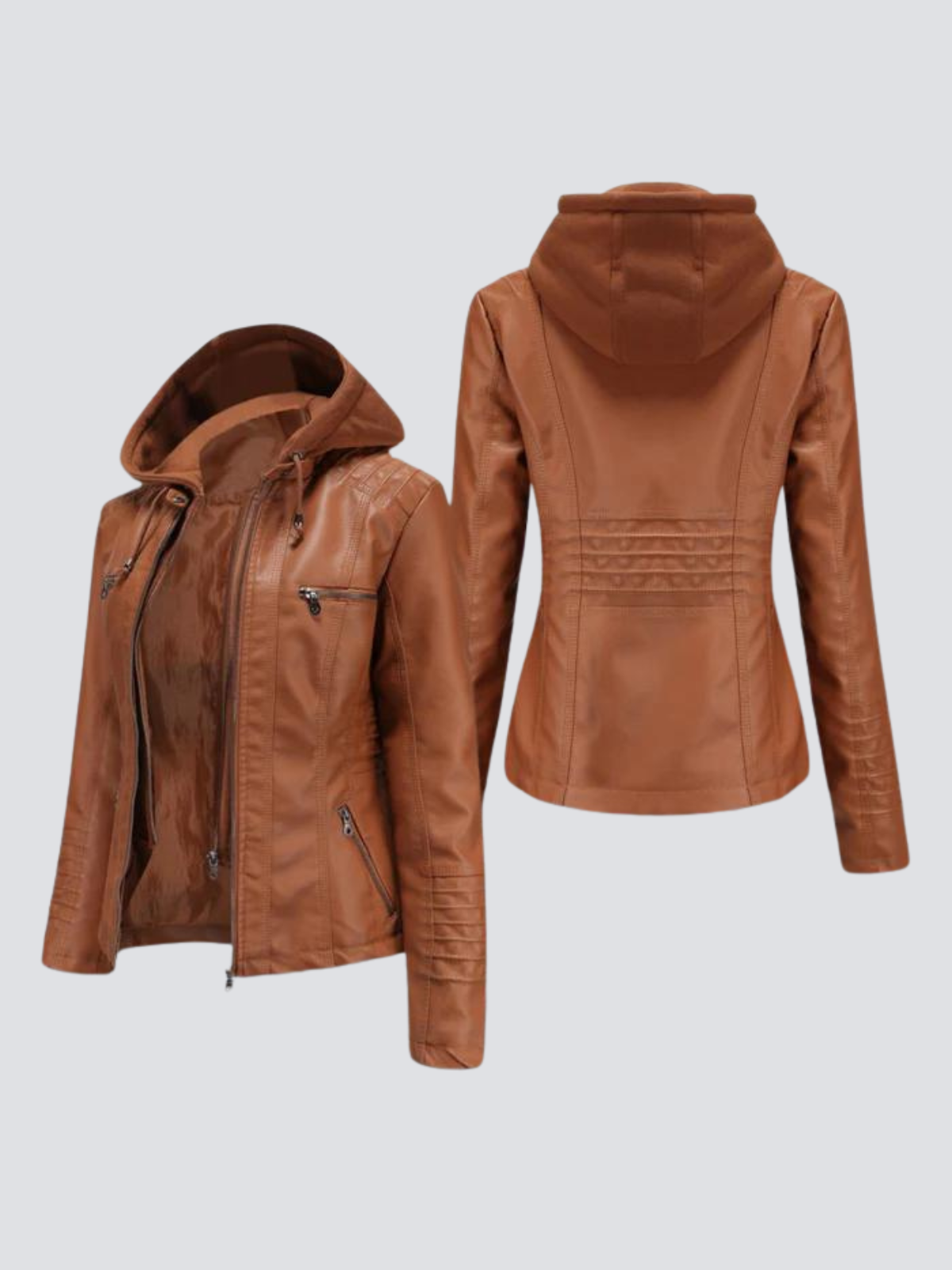 LUCY I LEDERJACKE MIT KAPUZE