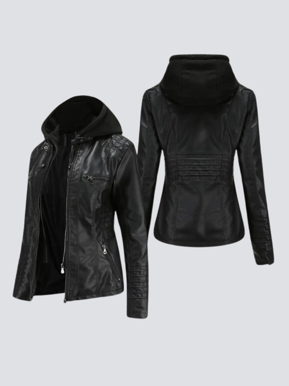LUCY I LEDERJACKE MIT KAPUZE