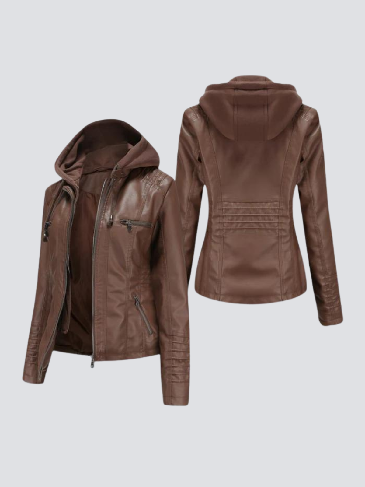 LUCY I LEDERJACKE MIT KAPUZE