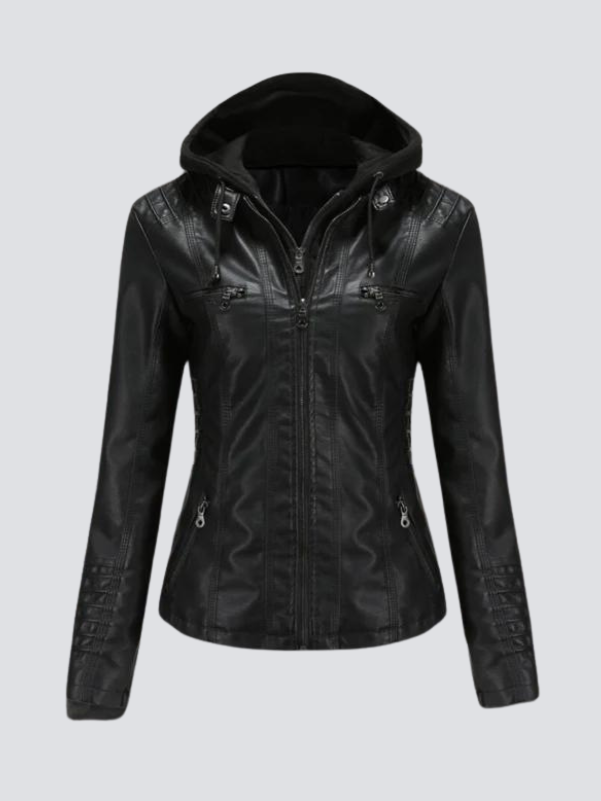 LUCY I LEDERJACKE MIT KAPUZE
