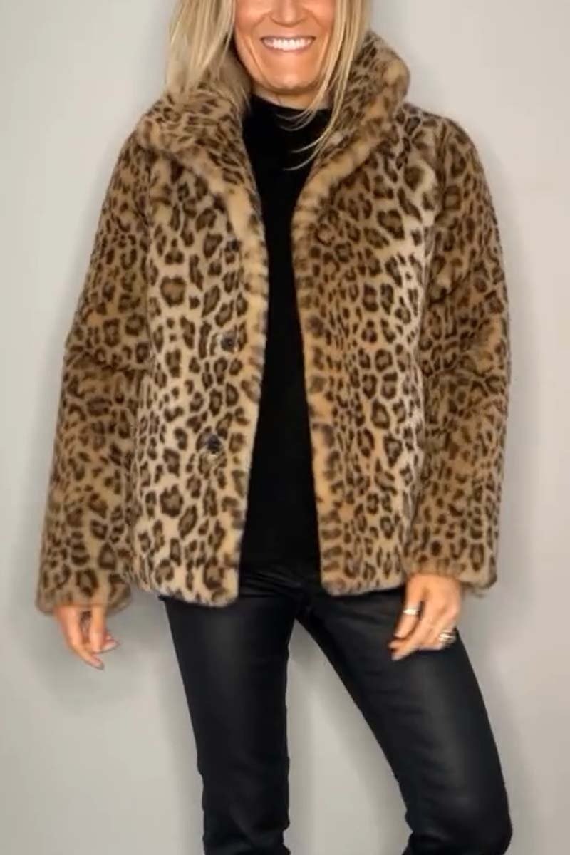 GERLINDE - MANTEL MIT LEOPARDENMUSTER