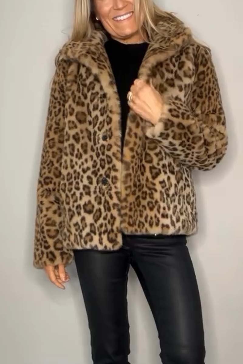 GERLINDE - MANTEL MIT LEOPARDENMUSTER