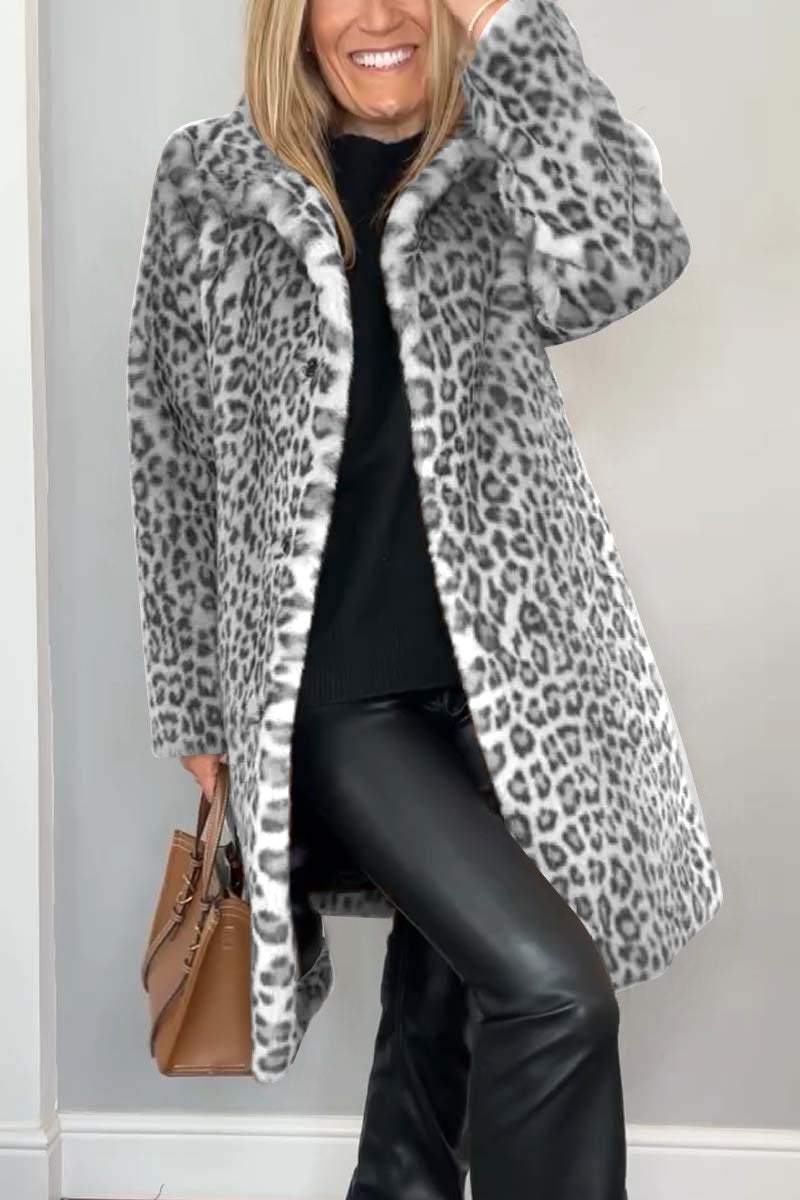 GERLINDE - MANTEL MIT LEOPARDENMUSTER