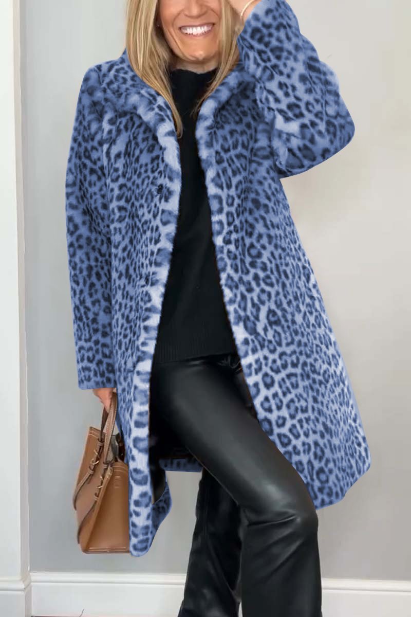 GERLINDE - MANTEL MIT LEOPARDENMUSTER