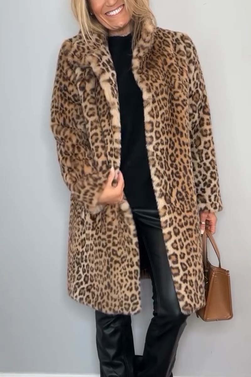 GERLINDE - MANTEL MIT LEOPARDENMUSTER