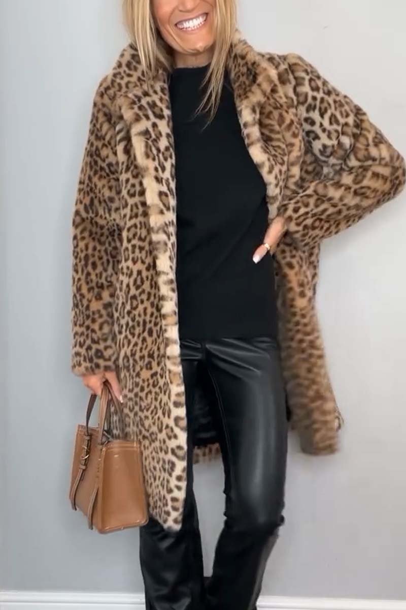 GERLINDE - MANTEL MIT LEOPARDENMUSTER