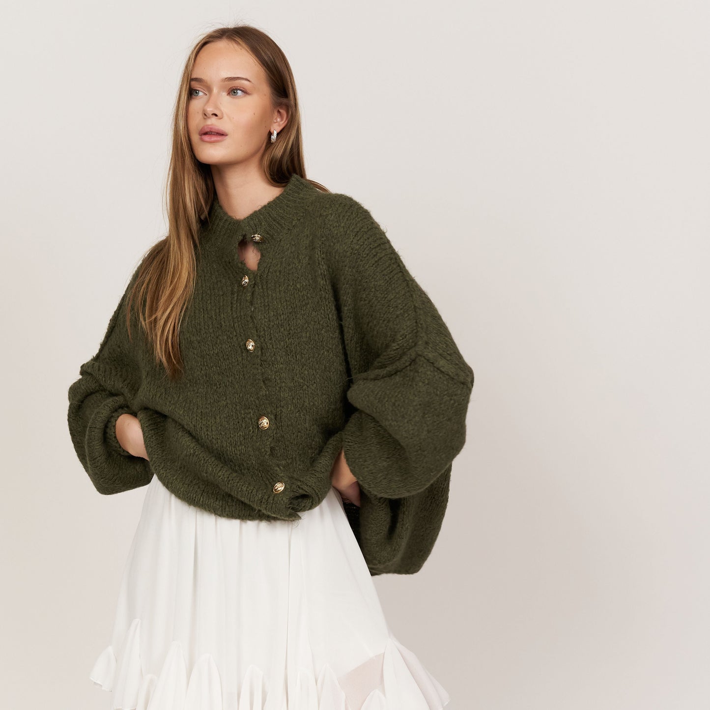CLARA I SCHICKE ÜBERGROßE STRICKJACKE
