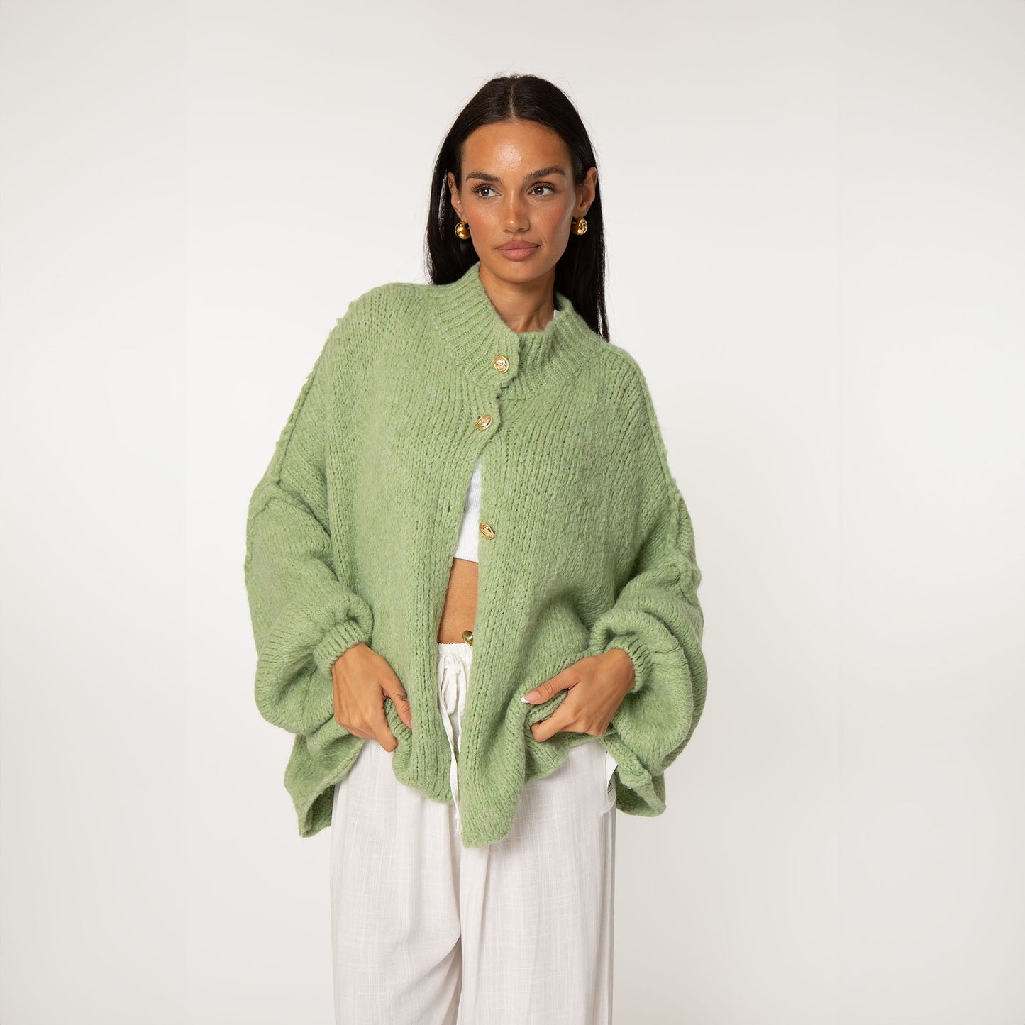 CLARA I SCHICKE ÜBERGROßE STRICKJACKE
