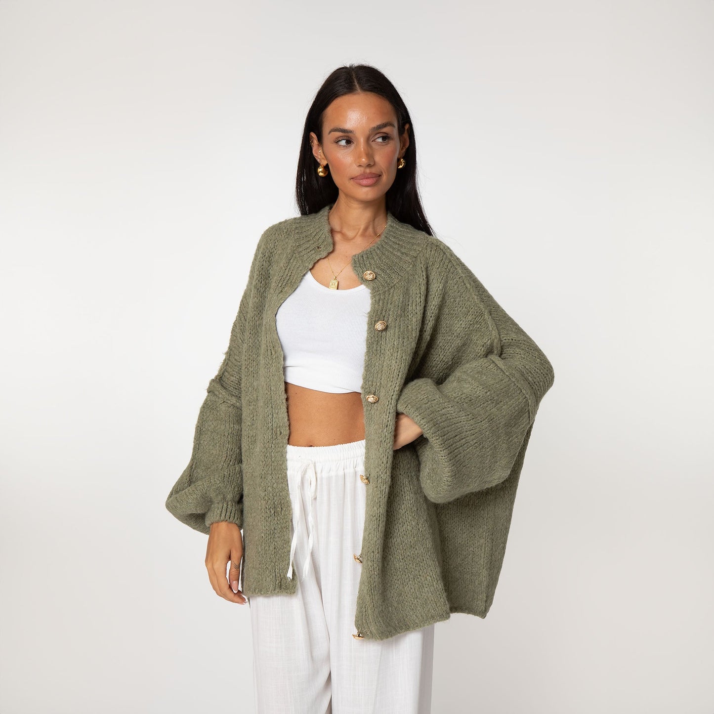 CLARA I SCHICKE ÜBERGROßE STRICKJACKE
