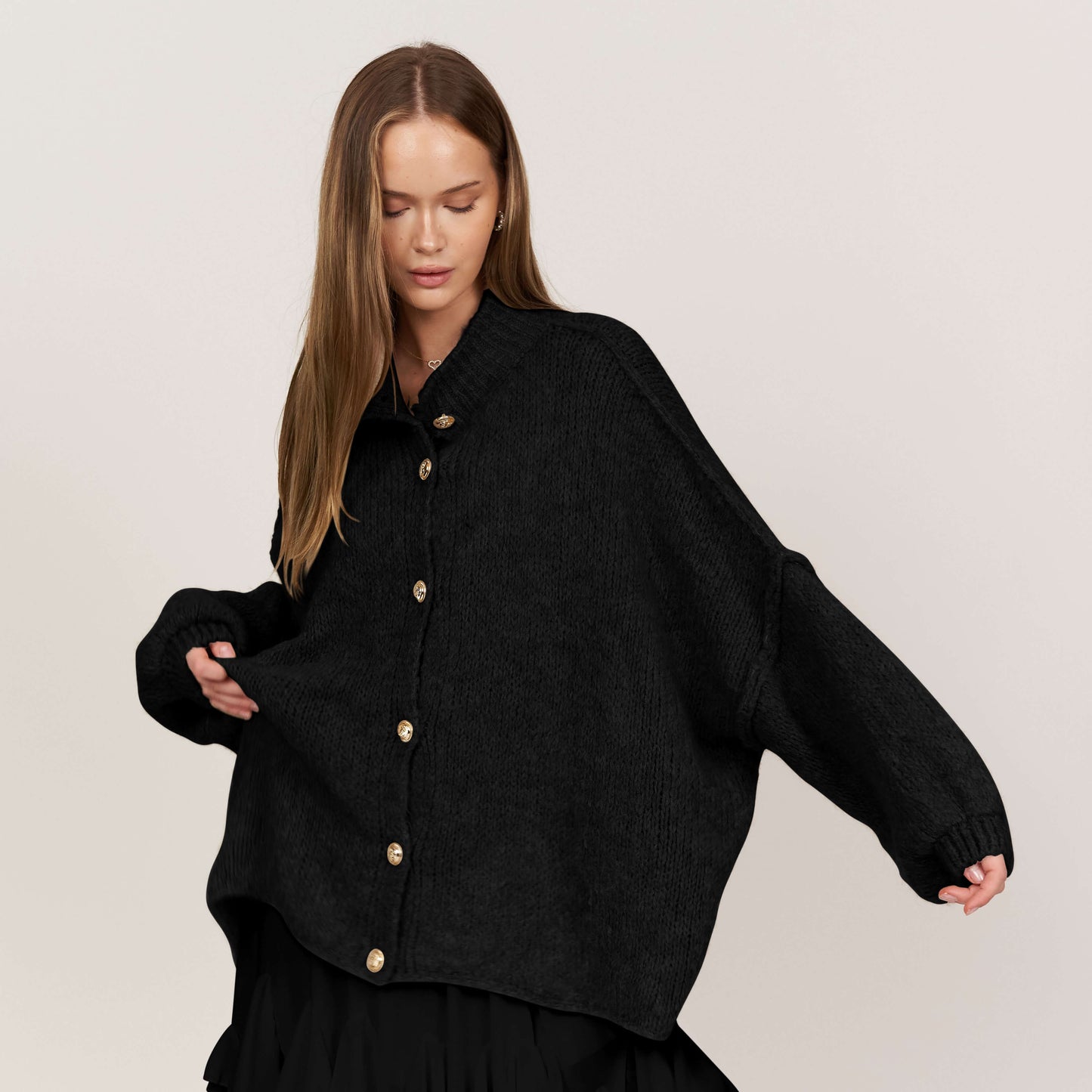CLARA I SCHICKE ÜBERGROßE STRICKJACKE