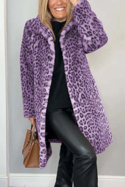 GERLINDE - MANTEL MIT LEOPARDENMUSTER