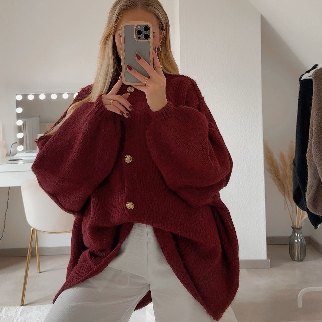CLARA I SCHICKE ÜBERGROßE STRICKJACKE