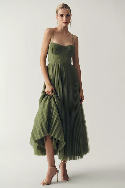 CARLA I LUXURIÖSES PLISSIERTES KLEID