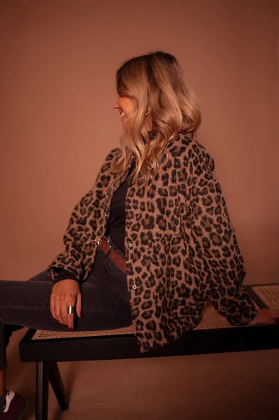 ULVIKE I JACKE MIT LEOPARDENMUSTER