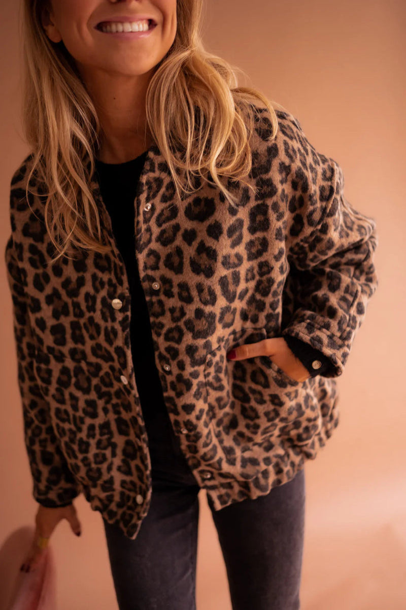 ULVIKE I JACKE MIT LEOPARDENMUSTER
