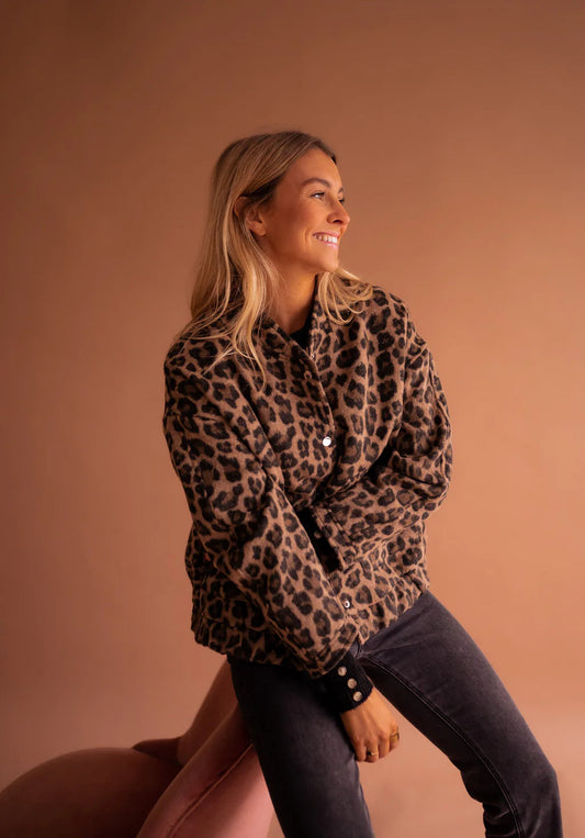 ULVIKE I JACKE MIT LEOPARDENMUSTER
