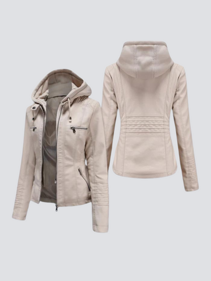 LUCY I LEDERJACKE MIT KAPUZE