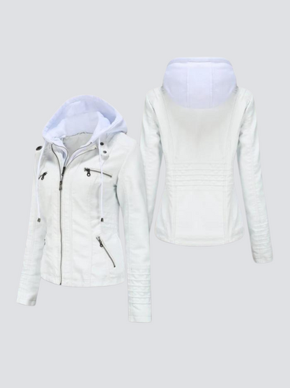 LUCY I LEDERJACKE MIT KAPUZE