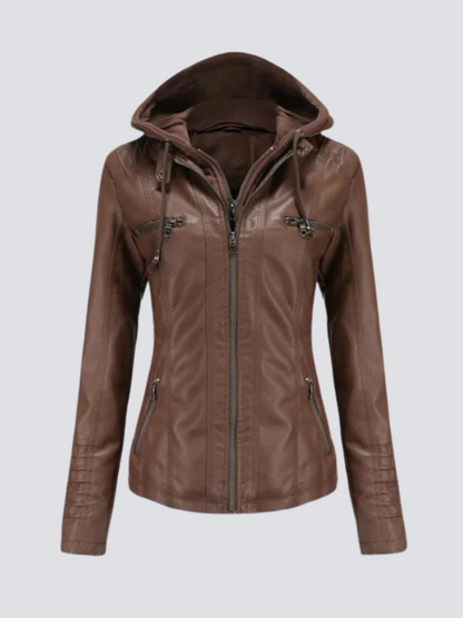LUCY I LEDERJACKE MIT KAPUZE