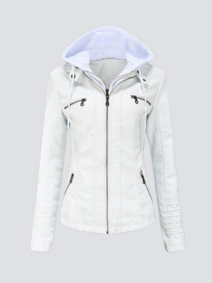 LUCY I LEDERJACKE MIT KAPUZE