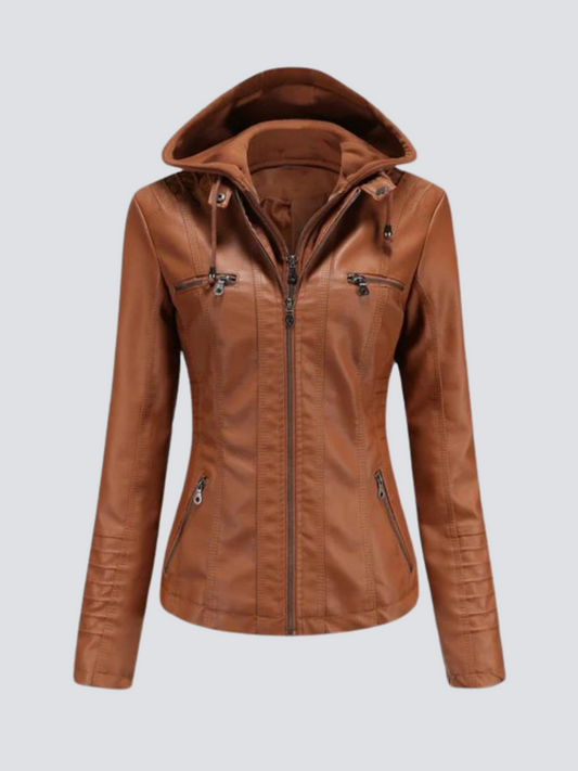 LUCY I LEDERJACKE MIT KAPUZE