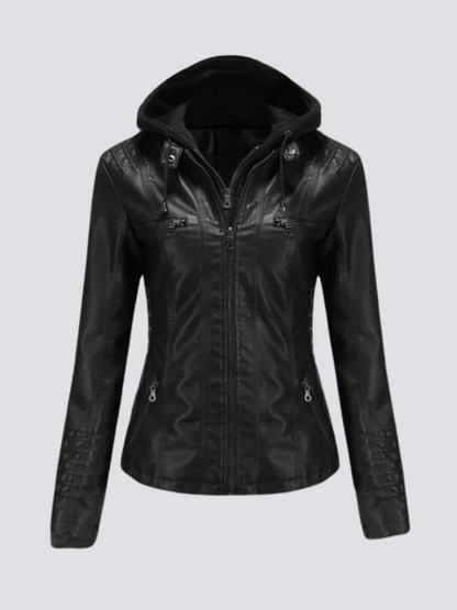LUCY I LEDERJACKE MIT KAPUZE