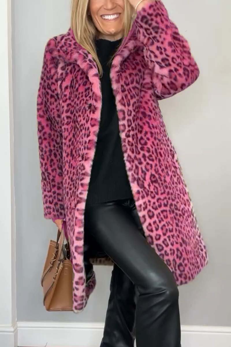 GERLINDE - MANTEL MIT LEOPARDENMUSTER