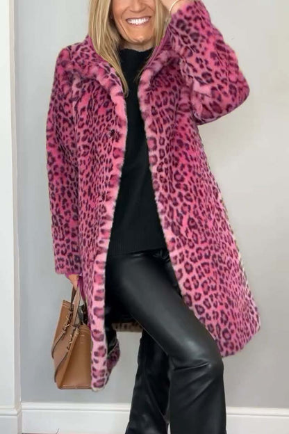 GERLINDE - MANTEL MIT LEOPARDENMUSTER