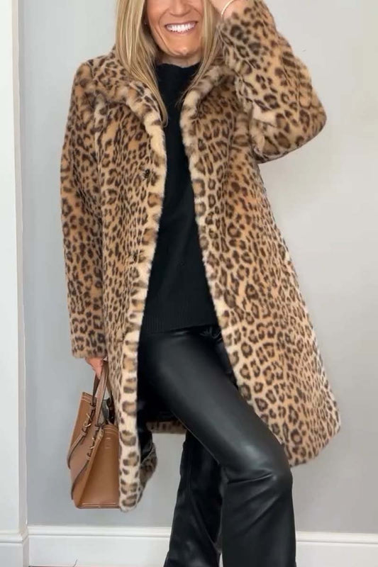 GERLINDE - MANTEL MIT LEOPARDENMUSTER